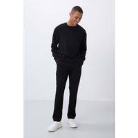 Tommy Life Men's Long Sleeve Crew Neck Sweatshirt & Pants Set in Black | Size: Small