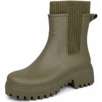 Elle Sport Women's Chunky Chelsea Wellington Boot in Green | Size: 5