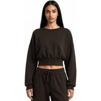 Busem Women's Crop Crew Neck Sweatshirt in Dark Brown | Size: Large