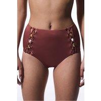 Penti Women's Astrid High High Waist Bikini Bottom in Terracotta | Size: XS