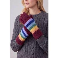 Vellin Women's Women's Colourblock Stripe Winter Gloves in Maroon
