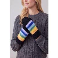Vellin Women's Women's Colourblock Stripe Winter Gloves in Black