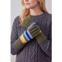 Vellin Women's Women's Colourblock Stripe Winter Gloves in Green