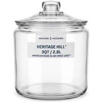 Chabrias Ltd Anchor Hocking 3 Quart Glass Biscuit Jar with Lid Storage Canister in Clear