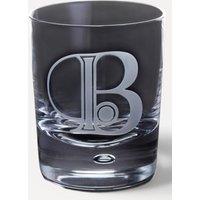 Dartington Exmoor Engraved Glass Whiskey Tumbler 300ml - Letter B in Clear