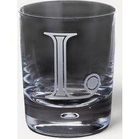 Dartington Exmoor Engraved Glass Whiskey Tumbler 300ml - Letter L in Clear
