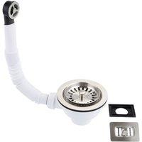 McAlpine 1.5" Universal Basket Strainer Waste & Oflow Brushed Nickel in White