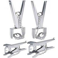 Crystals 2Pcs Heavy Duty Mole Claw Scissor Traps Garden Mole Control Traps in Silver