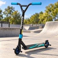 Rexco Lightening Blue Stunt Scooter in Black