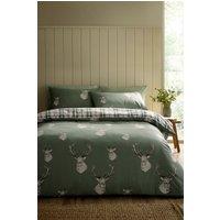 Catherine Lansfield Stag Duvet Cover Set in Light Green | Size: Super King