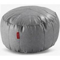 Kaikoo Morrocan Faux Leather Pouffe in Grey