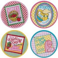 Barbie Officially Licensed Set of Four Printed Metal Coasters in Baby Pink