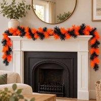 AKA Orange & Black Halloween Garland, 2.7m x 20cm, 220 Branch Tips | Size: 2.7m x 20 cm