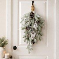 The Christmas Gift Co. Snowy Pine Foliage with Cone Decoration in Green