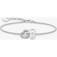 THOMAS SABO Women's Silver Intertwined Heart Bracelet A2163-051-14-L19V | Size: Adjustable