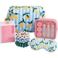 Smug Women's The Weekend Away Travel Gift Set - Lemon Stripe Print
