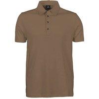 TEE JAYS Men's Pima Cotton Interlock Polo Shirt in Brown | Size: Medium