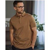 TEE JAYS Men's Pima Short Sleeve Cotton Polo Shirt in Tan | Size: Medium