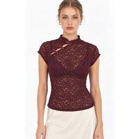 Busem Women's Women's Blouse in Burgundy | Size: Large