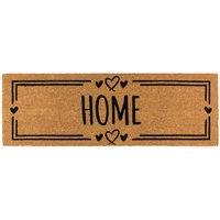 JVL Latex Backed Coir Entrance Doormat Runner, 40x120cm - Home Hearts in Brown | Size: 40 cm x 120 cm