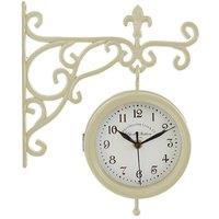 Smart Garden Products Garden Station Clock & Thermometer Wall Mounted Antique in Cream
