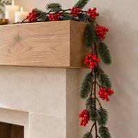 Voltico 2 Pack Red Berry Christmas Garland 1.5m Festive Table Decoration