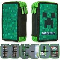 Minecraft Pencil Case Teens Filled with Gamer Stationery Set School Bag in Green