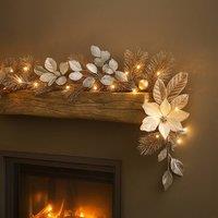 Marco Paul 2.5m Luxury LED Cool & Warm White Flower Garland in Gold | Size: 270 cm x 35 cm