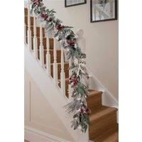 BOSK JACK FROST - 6ft x 10" Christmas Garland with 100 8 Function LEDs in Green