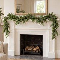 AKA Artificial Cedar Garland, Green Unlit Christmas Foliage Decoration