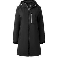 MODISHION Women's Waterproof Hooded Jacket with Decorative Chest Zipper in Black | Size: Medium