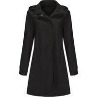 MODISHION Women's Waterproof Trench Coat with Detachable Hood in Black | Size: XL