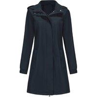 MODISHION Women's Waterproof Trench Coat with Detachable Hood in Dark Navy | Size: Large