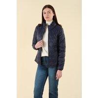 Harvey & Jones Women's Water Resistant Onion Quilted Jacket in Navy | Size: 12