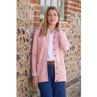 WoolOvers Women's Lambswool Crew Neck Cardigan in Pale Pink | Size: XS