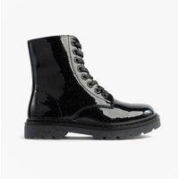 Heavenly Feet Women's Justina2 Glitter Glitter Lace Up Ankle Ankle Boots in Black | Size: 5
