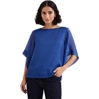 Phase Eight Women's Florence Silk Blouse in Royal | Size: Medium