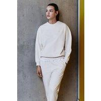 Tommy Life Women's Oversized Crew Neck Sweatshirt & Pants Set in Medium Beige | Size: Large