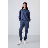Tommy Life Women's Oversized Crew Neck Sweatshirt & Pants Set in Blue | Size: Small