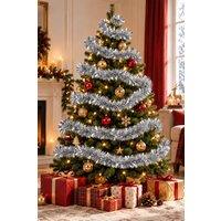 Living and Home Artificial Christmas Garland in Silver