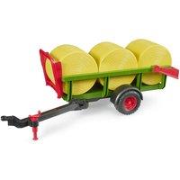 Bruder Self Loading Bale Trailer with 3 Round Hay Bales in Green | Size: 1 Pack