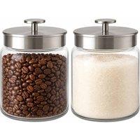 Chabrias Ltd Anchor Hocking Mini Montana 96oz Glass Storage Jars with Lids Set of 2 in Clear | Size: 2 Pack