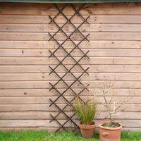 Primrose Black Bamboo Expanding Trellis Privacy Screen Fence 90x180cm | Size: 90x180 cm