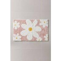 Homescapes Rectangular Daisy Bath Mat - Pink Floral