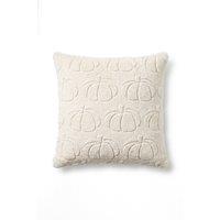 Homescapes Faux Fur Textured Pumpkin Cushion with Cover in Cream | Size: 45 cm x 45 cm