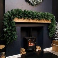 Samuel Alexander 2.7m (9ft) x 38cm Premier Luxury Extra Bushy Plain Green Christmas Garland | Size: 2.7m (9ft) x 38 cm
