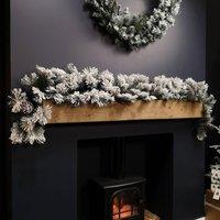 Samuel Alexander 6ft (1.8m) Premier Christmas Snow Flocked Green Garland with Pine Cones