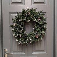 Samuel Alexander Premier Rocky Mountain Snow Tipped Christmas Wreath 50cm in Green