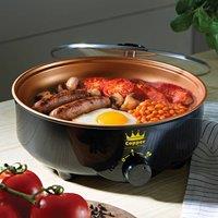 Copper King 600W Electric Frying Pan, 26cm Diameter, H9cm in Black