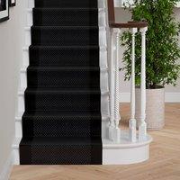 Kukoon 3ft - 39ft Black Stair Carpet Long Hallway Custom Runner Rug | Size: 60 cm x 366 cm